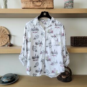 Victoria's Sercet Graphic Button-Up Shirt S